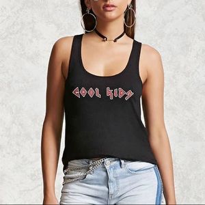 Forever 21 “Cool Kids” Black Tank Top